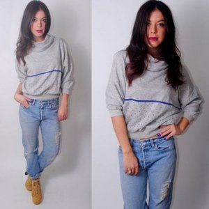 ISO Vintage 1980 polka dot dolman cowlneck sweater